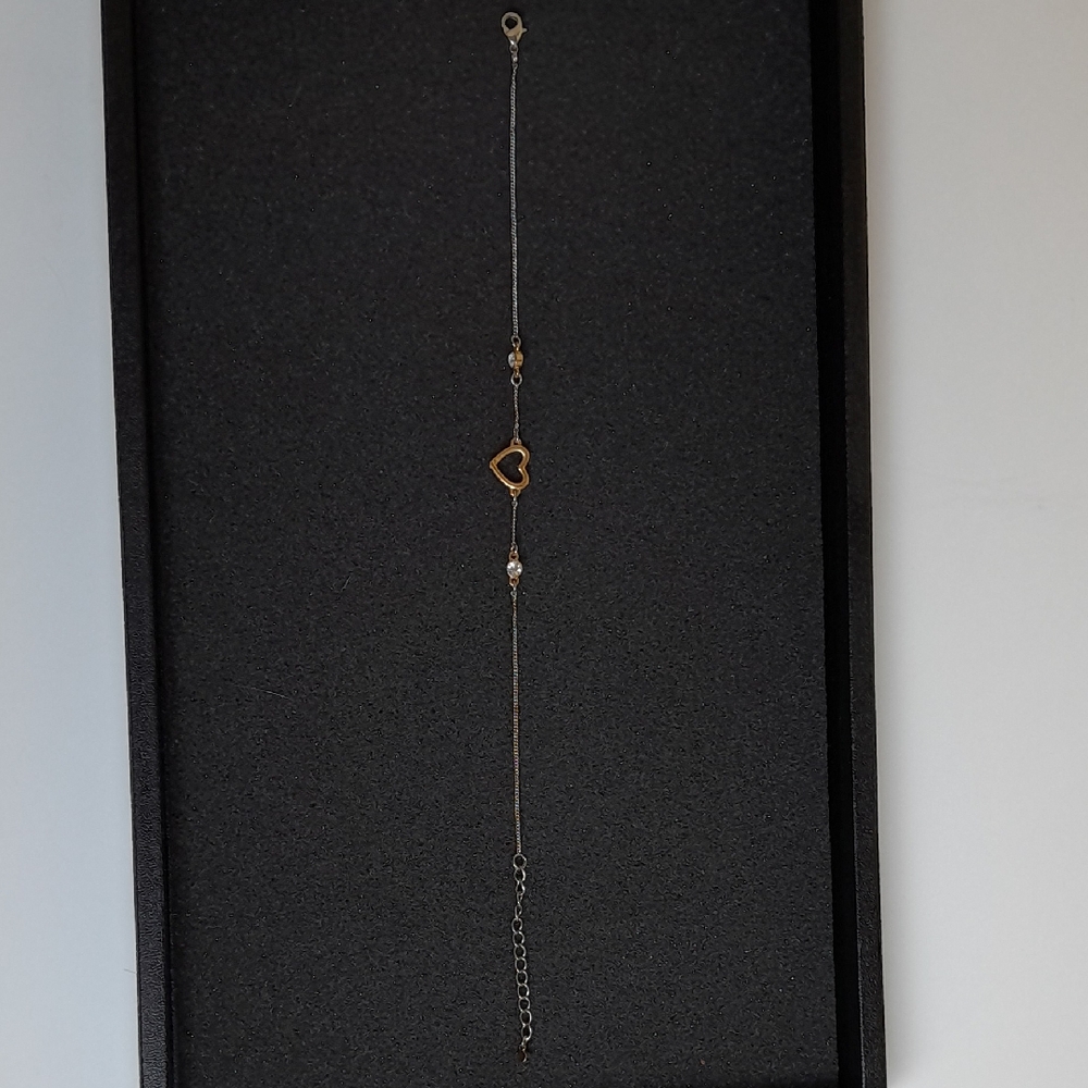 Lia Sophia Gold and Silver Heart Ankle Bracelet